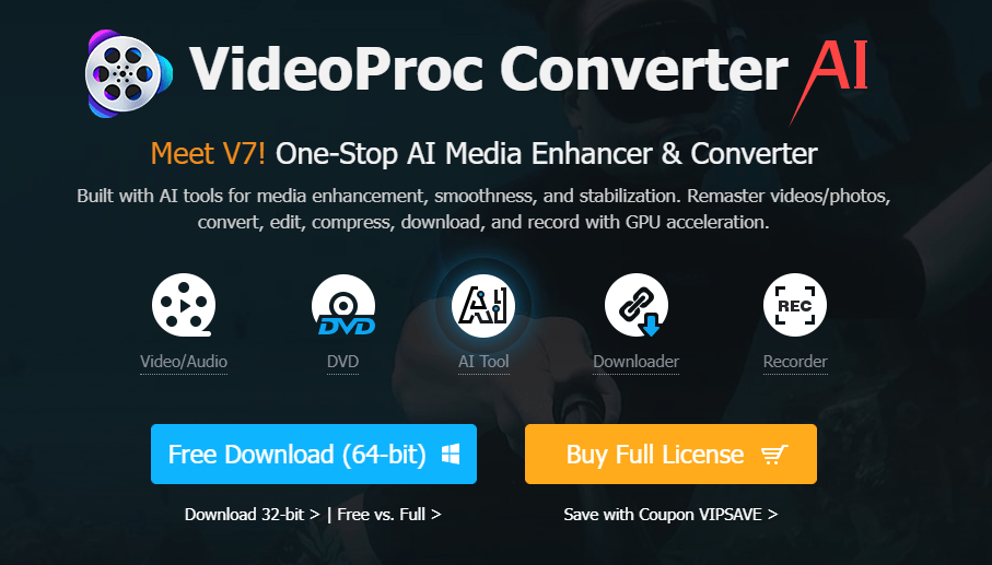 VideoProc Converter AI Coupon Codes Up 62% Off