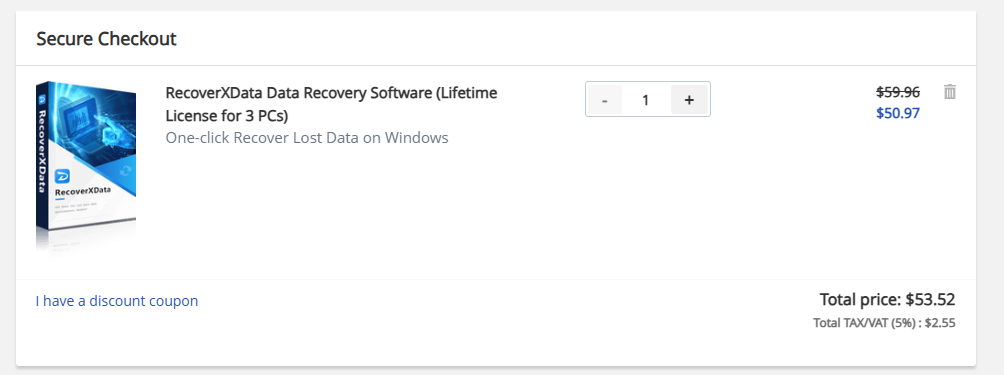 Discount 30% OFF on RecoverXData Data Recovery Software (Lifetime License for 3 PCs)