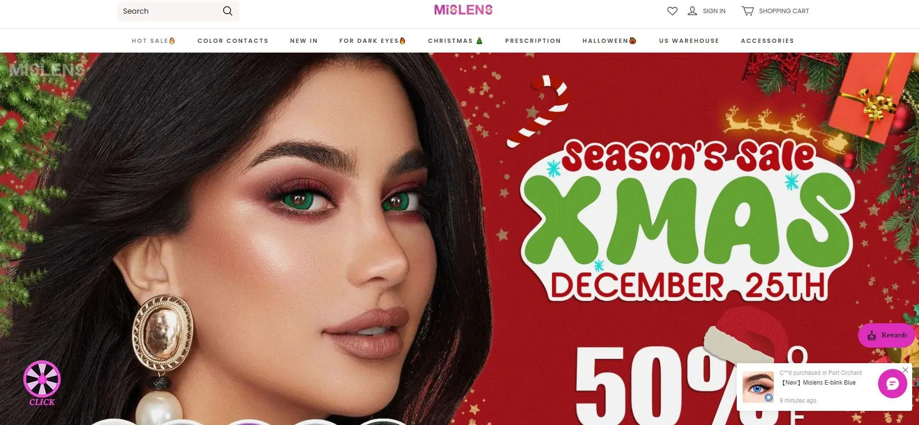 Mislens coupon codes - xmas sale 50off